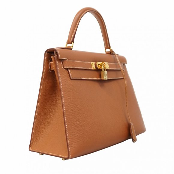 Hermes handbag Kelly 28 Cushvel gold C stamp ladies - Picture 2 of 16